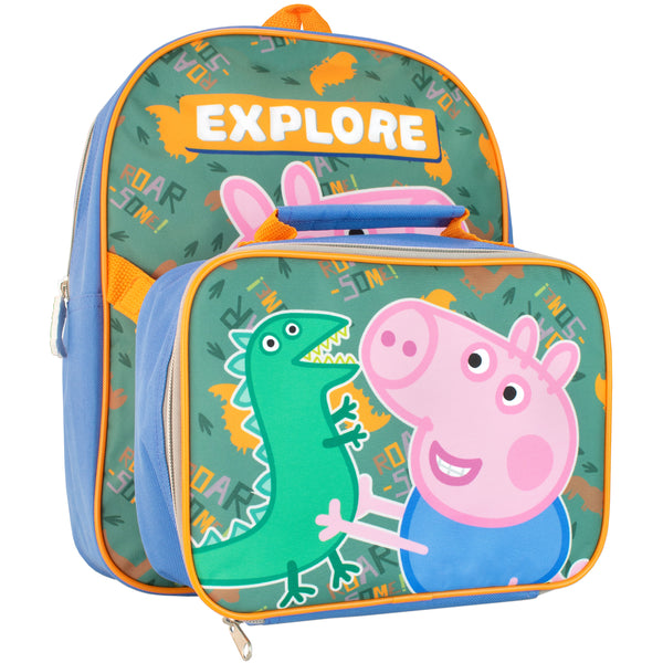 George Pig Backpack and Lunch Box Set Kids Official Character Merchandise