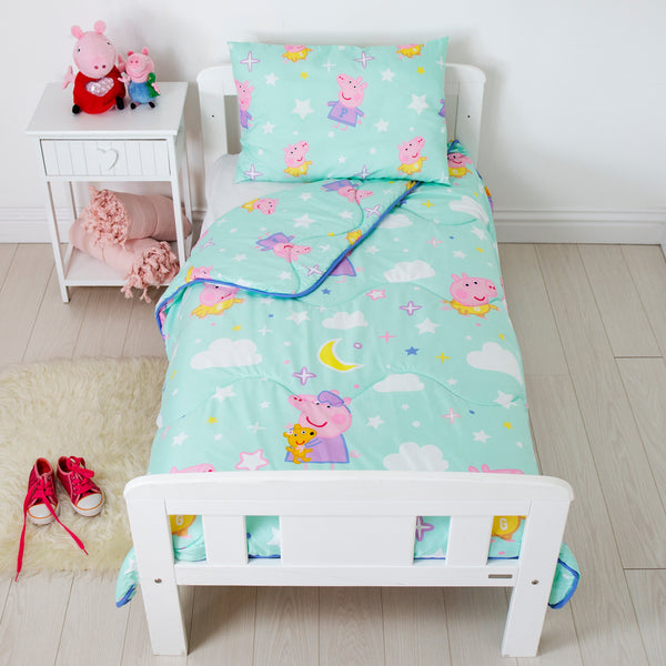 Cot bed bedding peppa pig best sale